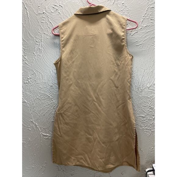 The Limited Womens Beige Sleeveless Tunic V Neck Collared Blouse Side Slits‎ XS - Picture 3 of 5